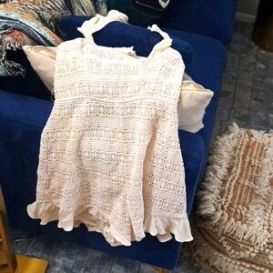 NWT Crochet-style Creme Onesie
